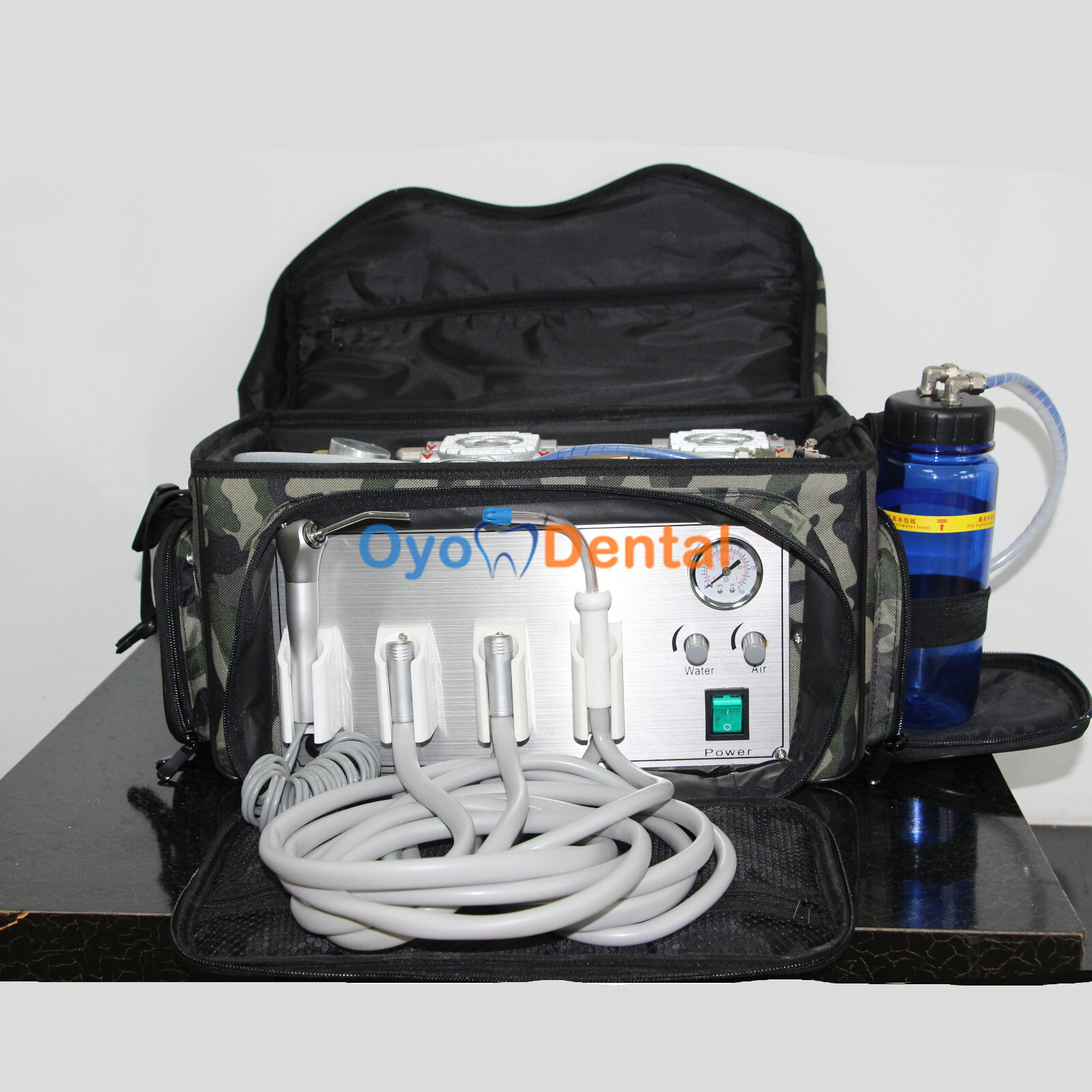 Upgraded BEST Portable Dental Unit Mobile Dental Backpack Bag+Handpiece Kit 2/4H