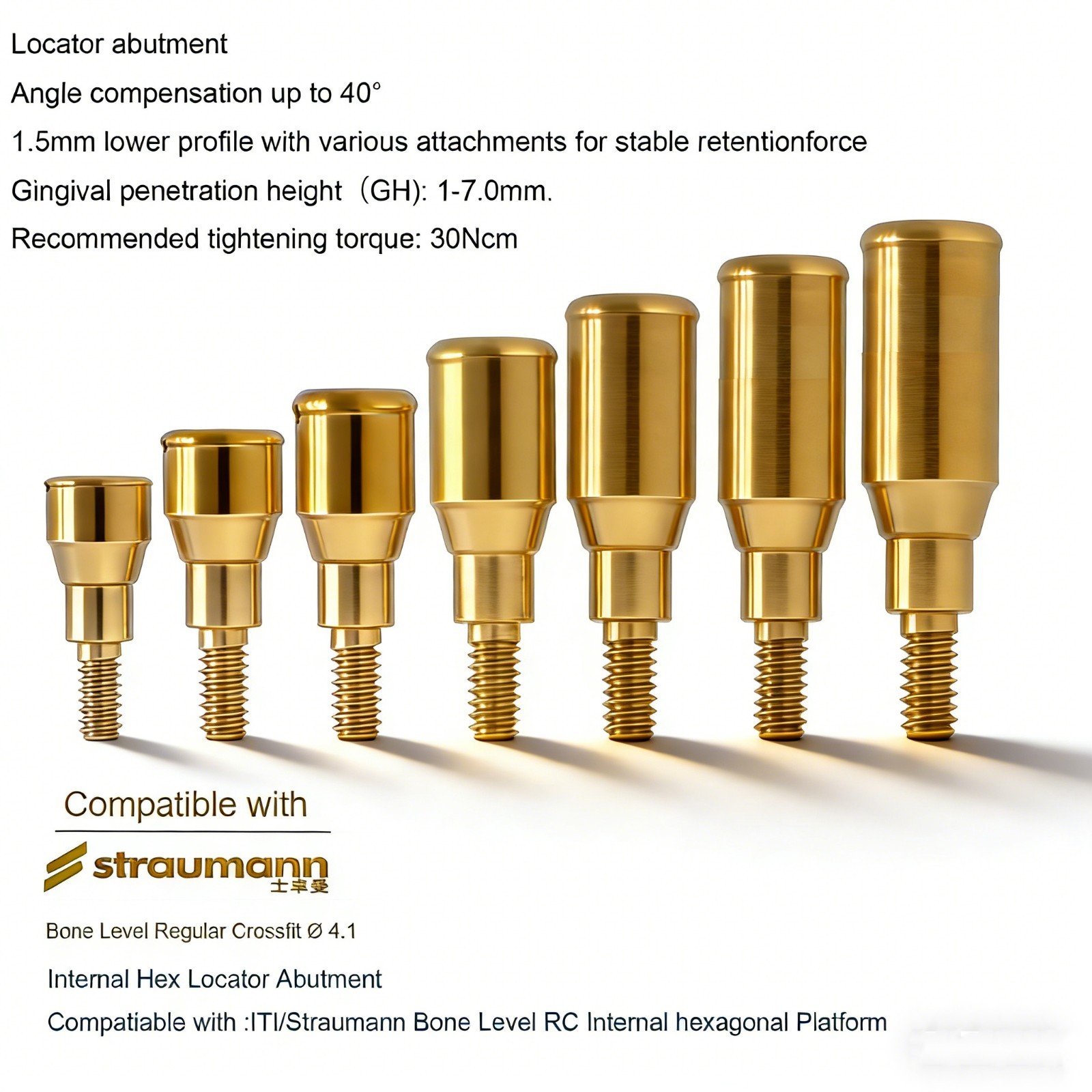 ZEST Locator Overdenture Abutment for Straumann B0ne Level Ø3.3/4.1/4.8mm NC/RC