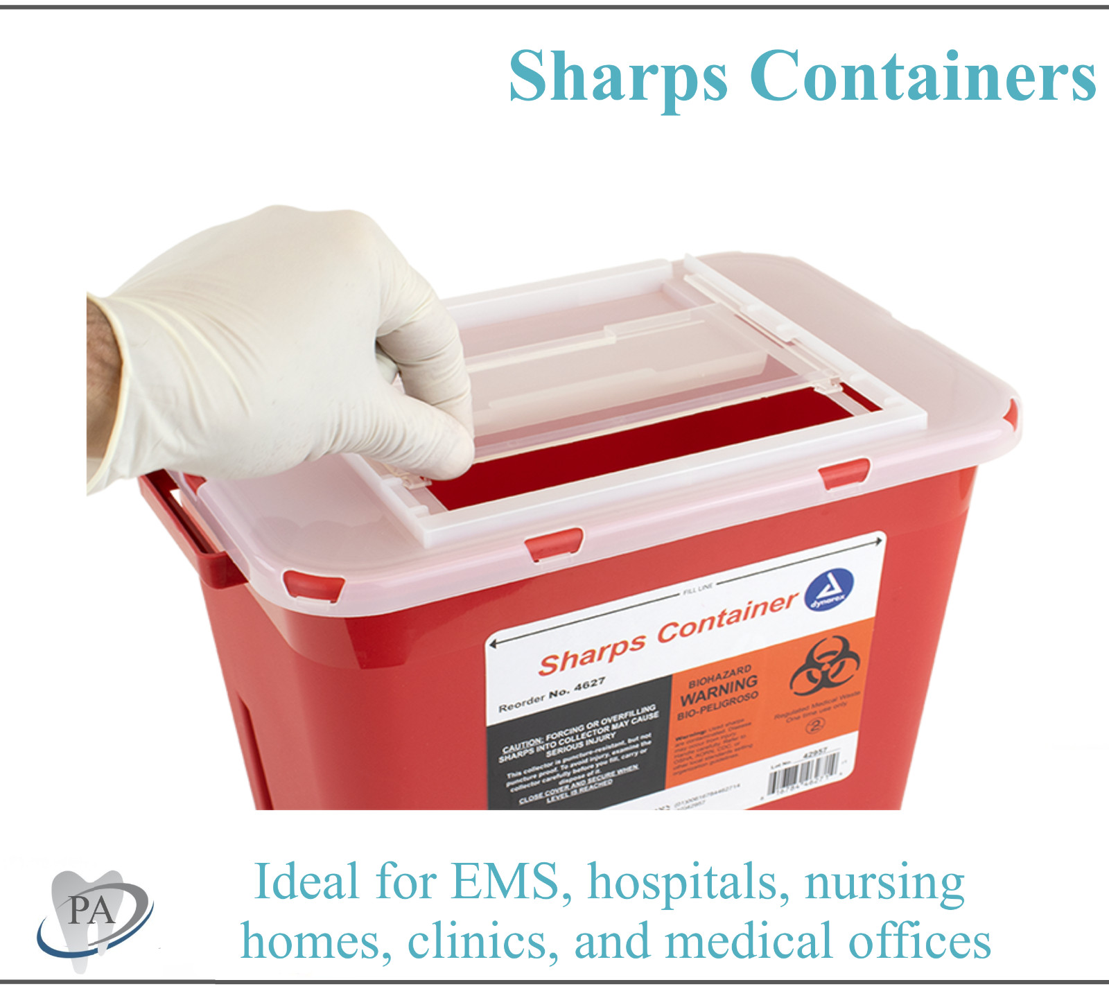 2 Pack / Sharps Container 2 Gallon Biohazard Needle Disposal Dental Tattoo