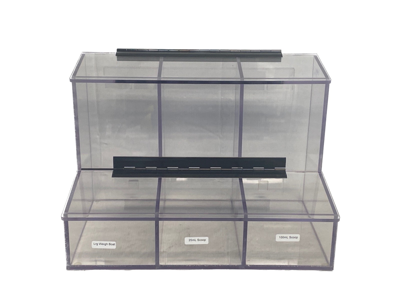 S-CURVE Dispenser with 3-Compartments Double Entry Upper & Lower Hinged Lids FCD