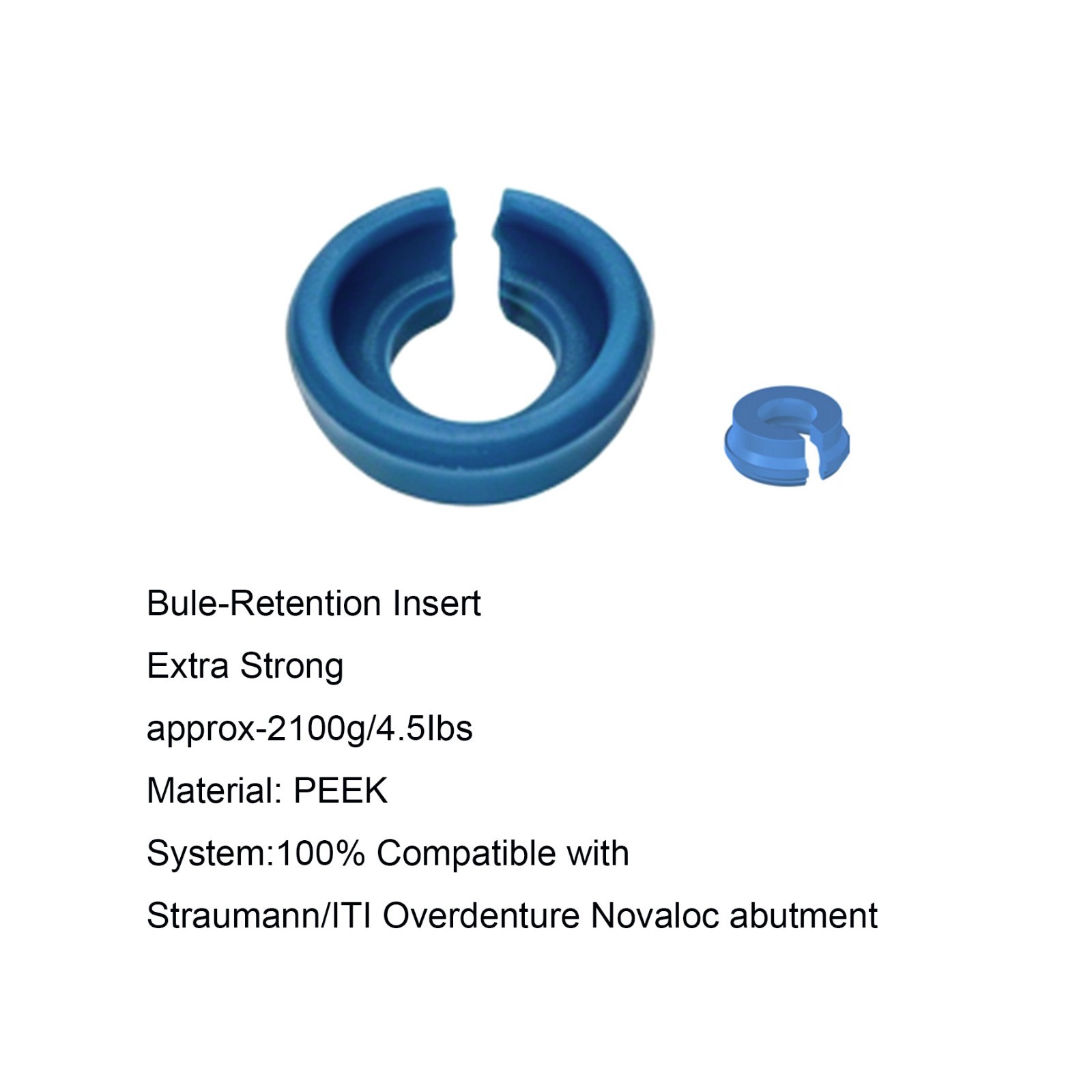 Dental PEEK Cap Retention Insert Caps Fit Novaloc Abutment Matrix Ti Housing Cap
