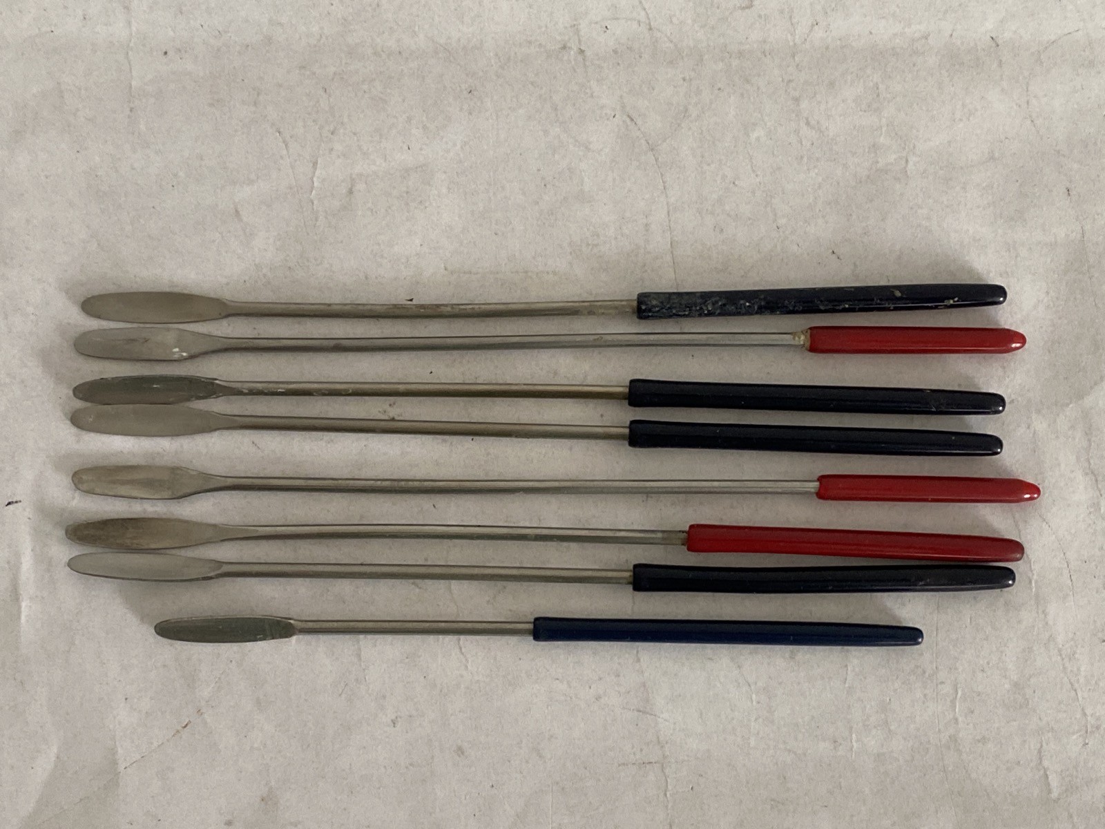 Used (8 Pc) Laboratory Stainless Steel Micro Spatulas 6-1/2” 5-1/2” Length