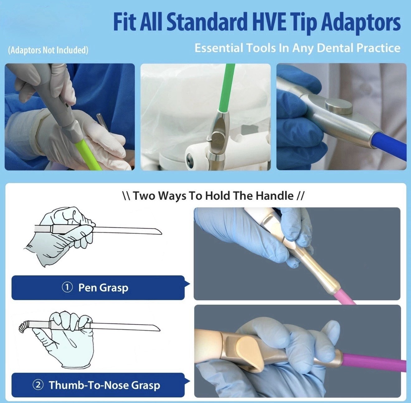 MDS Dental Disposable HVE Suction Tips ,Vented High-Volume Evacuation Tips