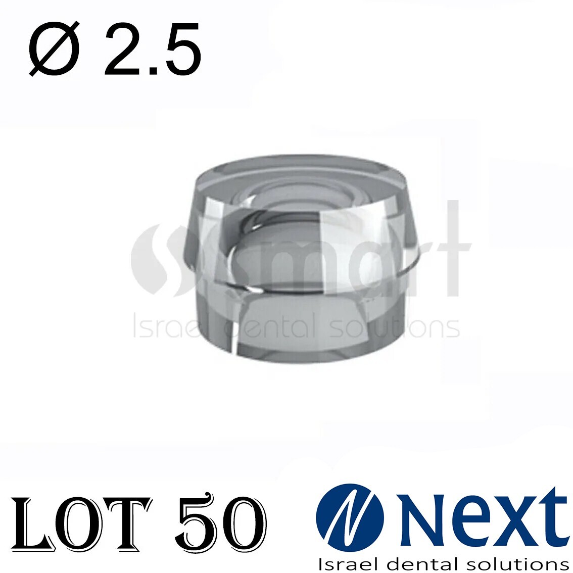 LotX50 Dental Ball Attachment Silicone cap 2.5 mm Rhein83 Europe made original
