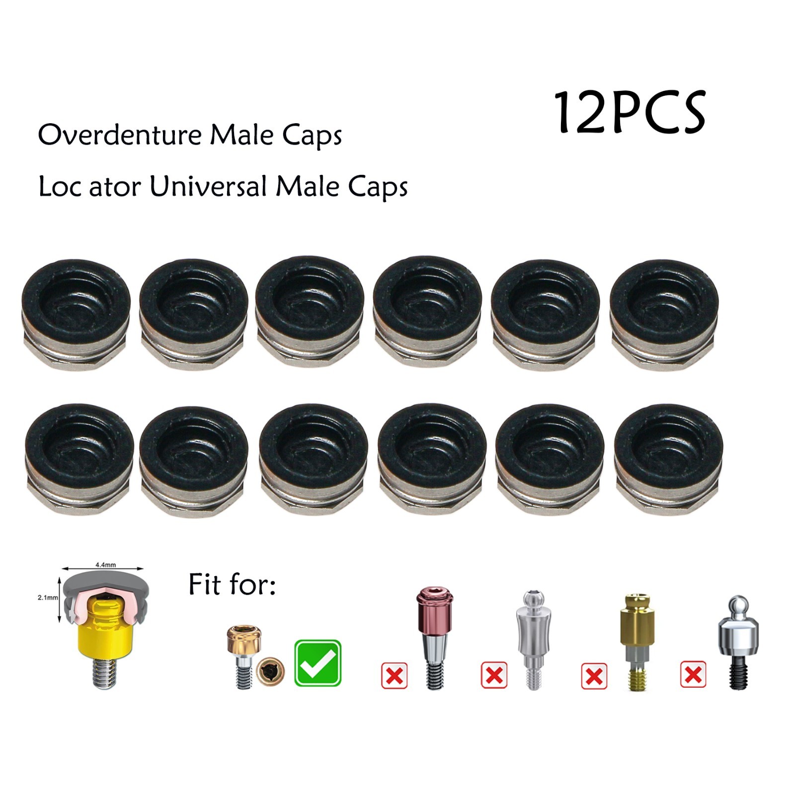 Zest Locator Dental Replacement Metal Housing &Black Lab Processing Cap Assembly