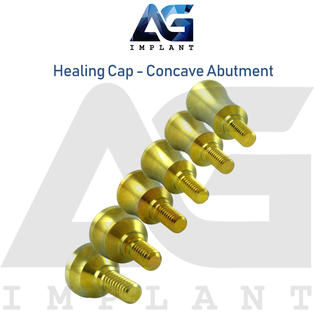 5 Standard Healing Cap Concave Abutment Titanium Dental Hexagon 2.42mm Lab