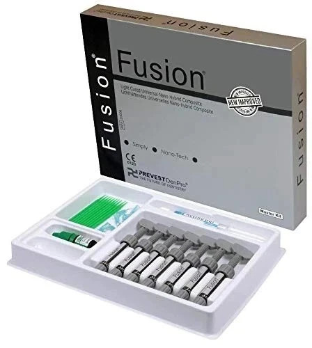 Dental FUSION Light Cured Universal Nano Hybrid 7 Composite , Bonding & Etch Kit