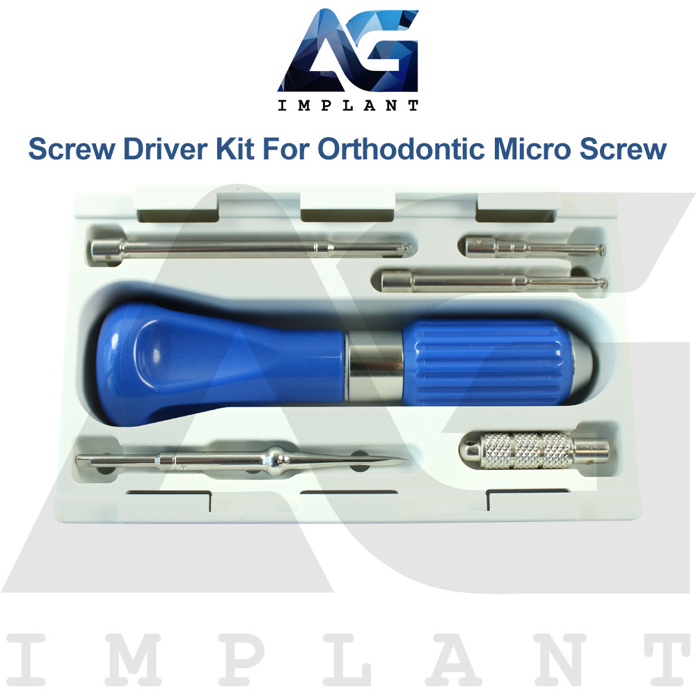 Self Drilling Dental Orthodontic Bracket Head Micro Screws Full Kit Driver Tools