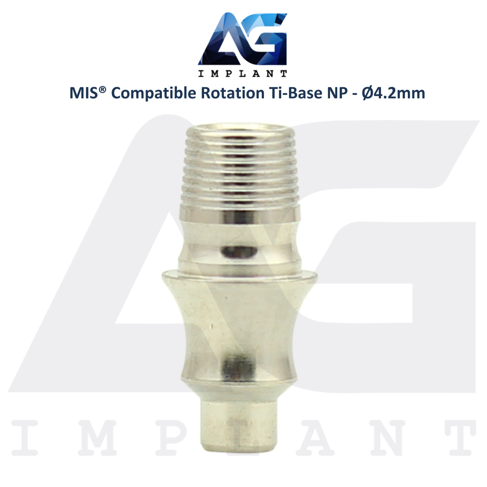 x10 Dental Ti-Base Rotation Ø4.2mm NP Compatible with MIS® Int Hex System 2.10mm