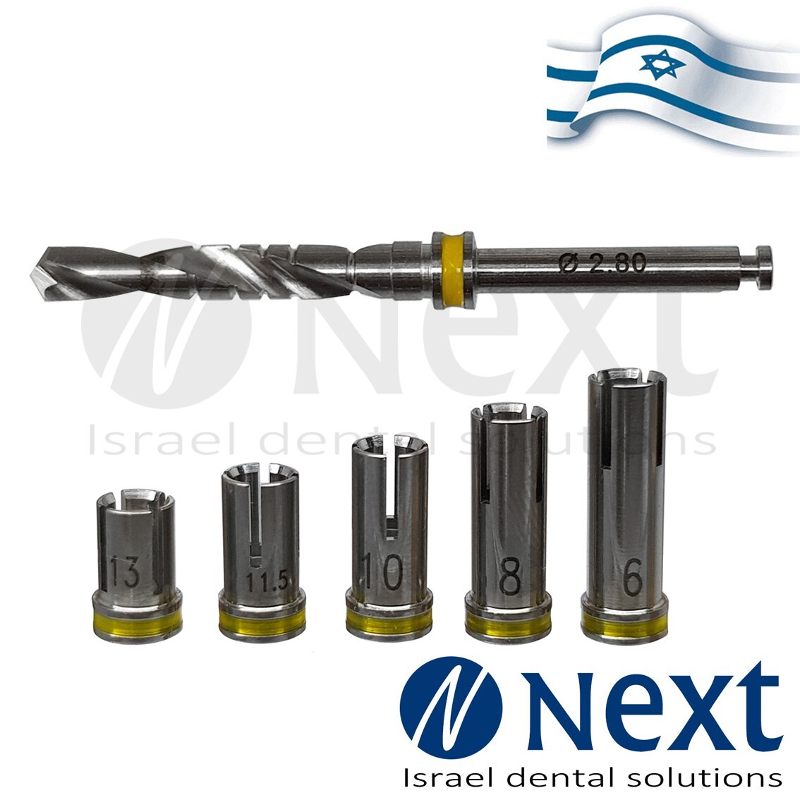 Dental Drill Stopper Surgical 5 pcs + Drill 2.8 mm External Irrigation
