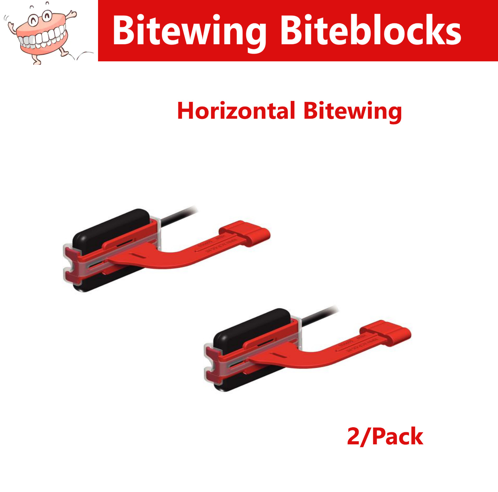 Dental XCP & BAI Bitewing Biteblocks, Red – XCP Rinn -2 Horizonal 10/Pk #0929