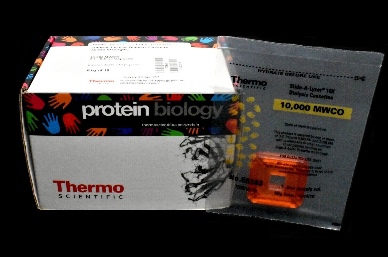 Thermo Scientific 66383 Slide-A-Lyzer 10K Dialysis Cassette 0.1-0.5 ml (10/Pk)