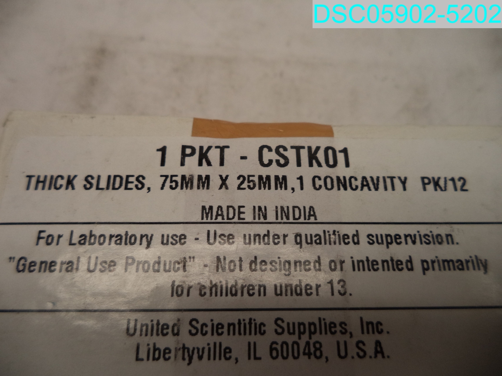 QTY=12(1 BX OF12):CSTK01 United Scientitic Microscope Slide Glass Size 75mmx25mm