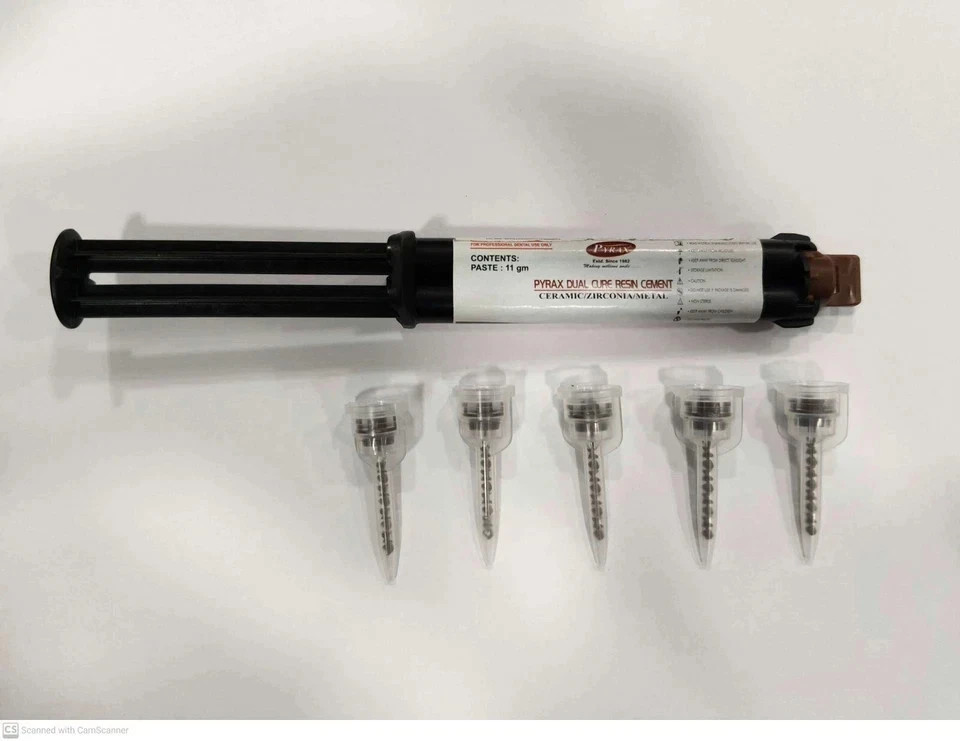 Bonding Resin Cement 11gm Syringe Pyrax Dental DUAL BOND DUAL CURE RESIN Strong