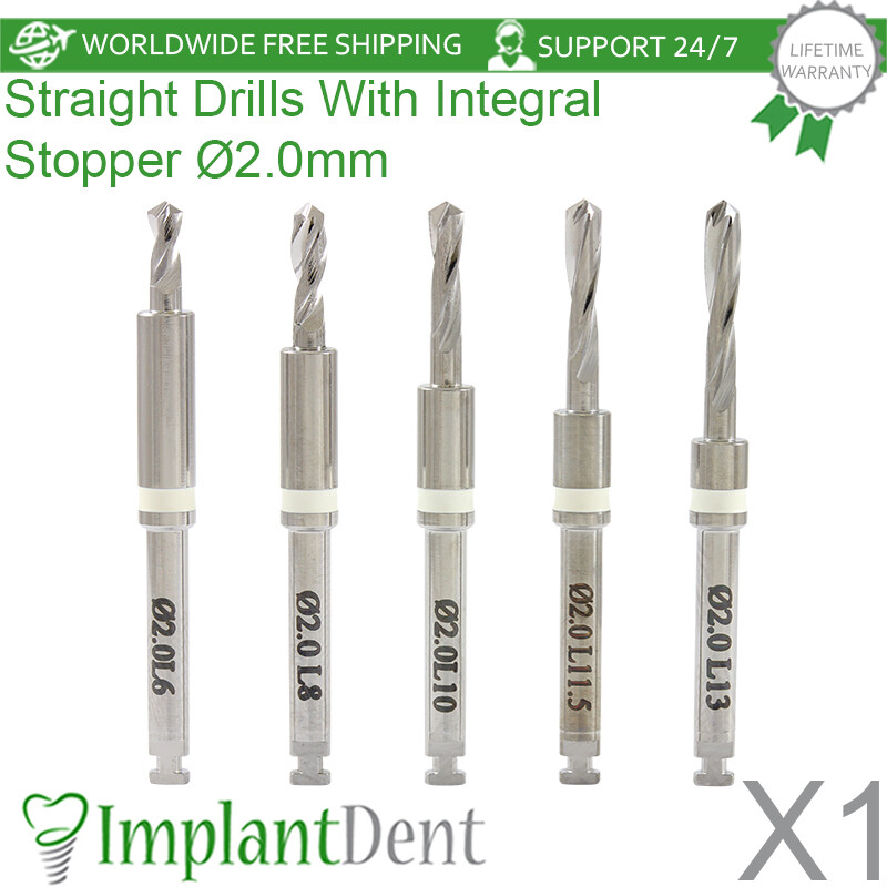 1 Straight Drill Integral Stopper Ø2.0, External Irrigation Dental Tool Sur gery