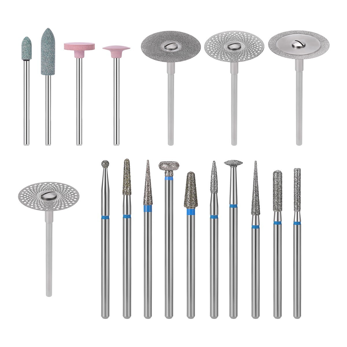 Dental Diamond Burs Polishing Brushes HP Polishers Stone Silicon Wheel Discs Kit