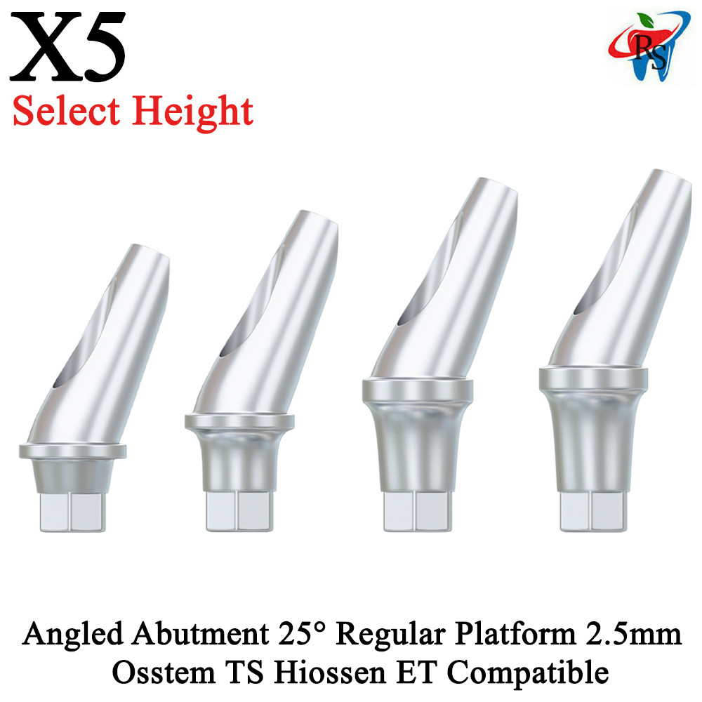 5pcs Prosthetic Anguled Abutment 25° RP 2.5mm Oss tem TS Compatible Dental Lab