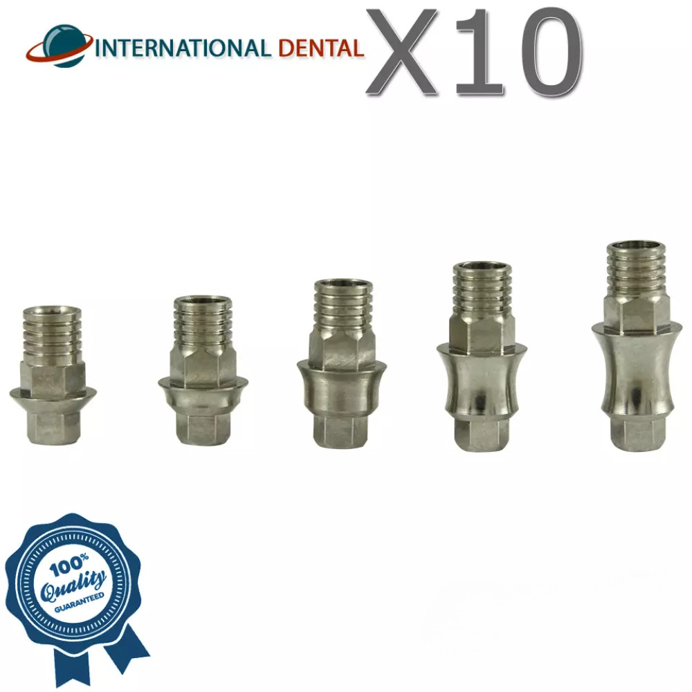 10 Dental Anti Rotational Concave CAD/CAM Titanium Base Int Hex 2.42mm Abutment