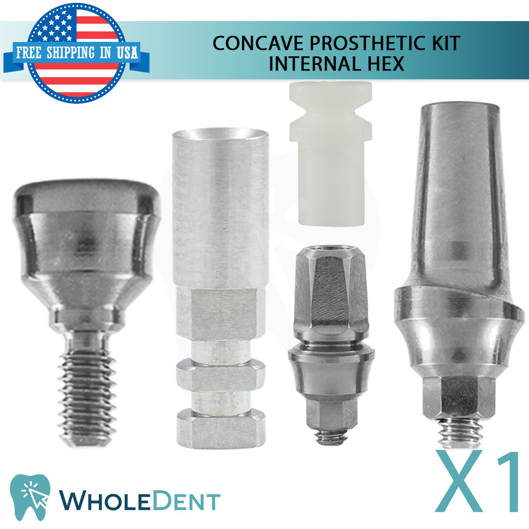 X1 Dental Concave Abutment Transfer Analog Healing cap Prosthetic Kit Int Hex