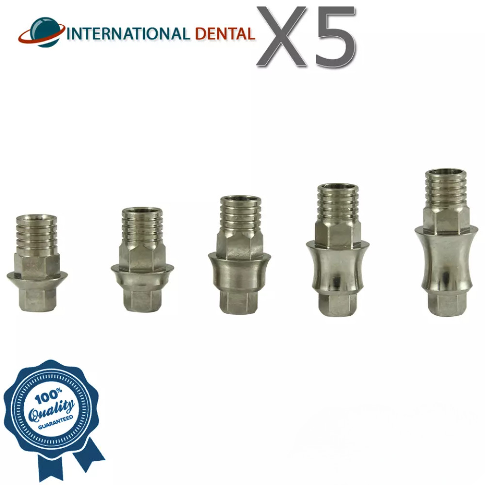 5 Dental Anti Rotational Concave CAD/CAM Titanium Base Int Hex 2.42mm Abutment