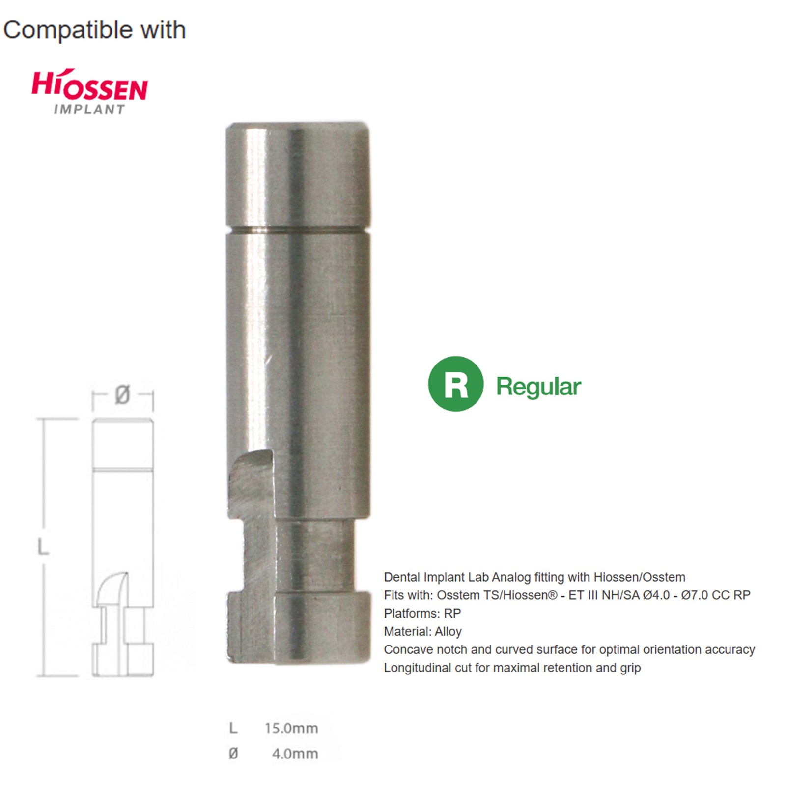CAD/CAM 3D Implant Lab Analog Sinus lift temporary abutment Fits Hiossen/osstem
