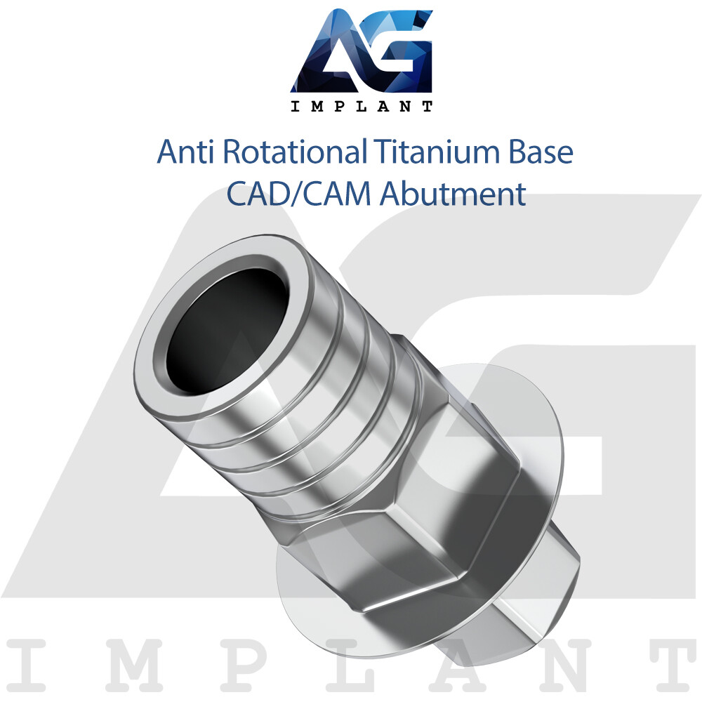 5 Anti Rotational Titanium Base CAD/CAM Prosthetic Dental Lab Int Hexagon