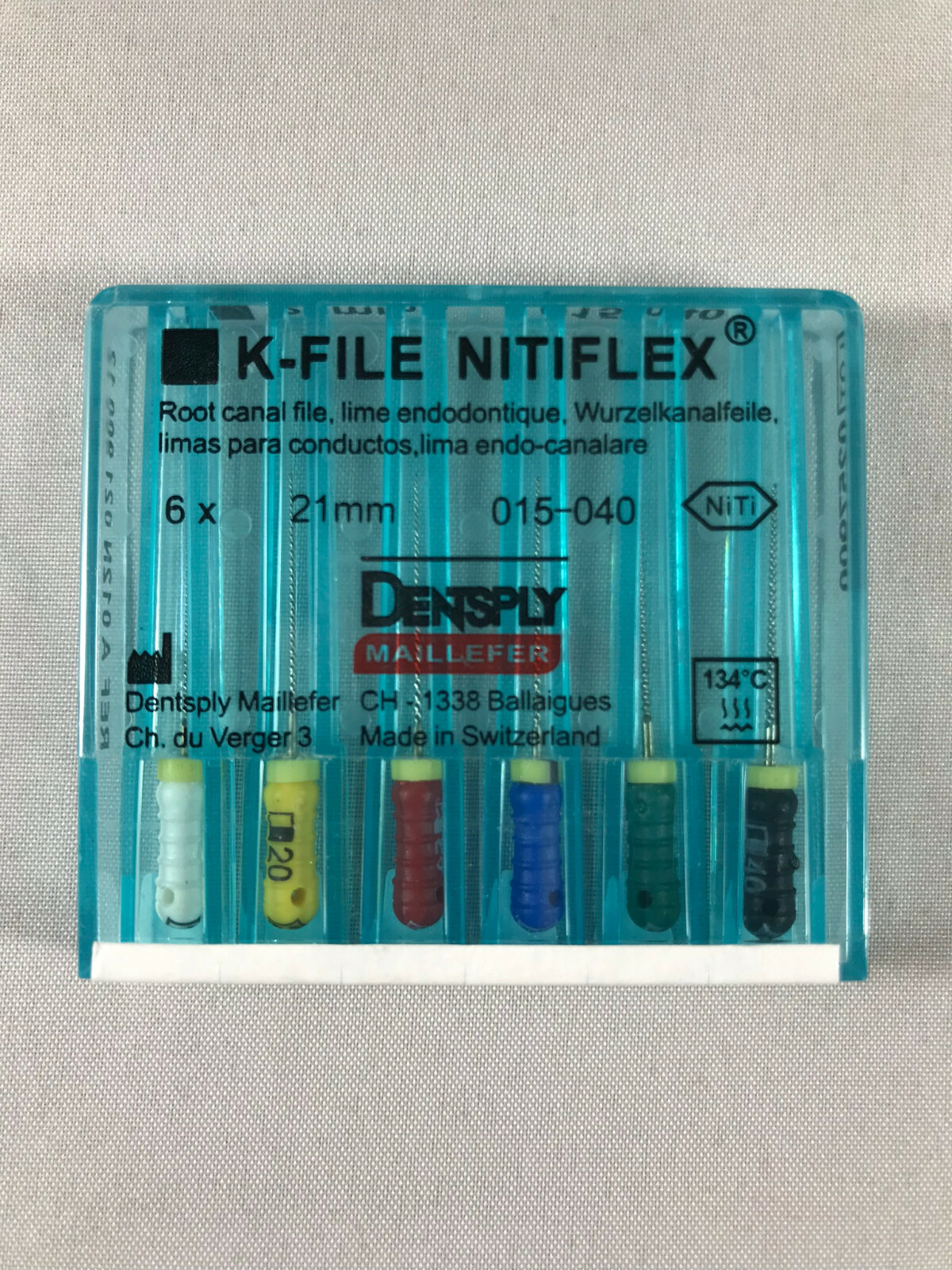 Dentsply Maillefer K-file Endodontic NiTiFlex steel 21mm All sizes 30 files/pk