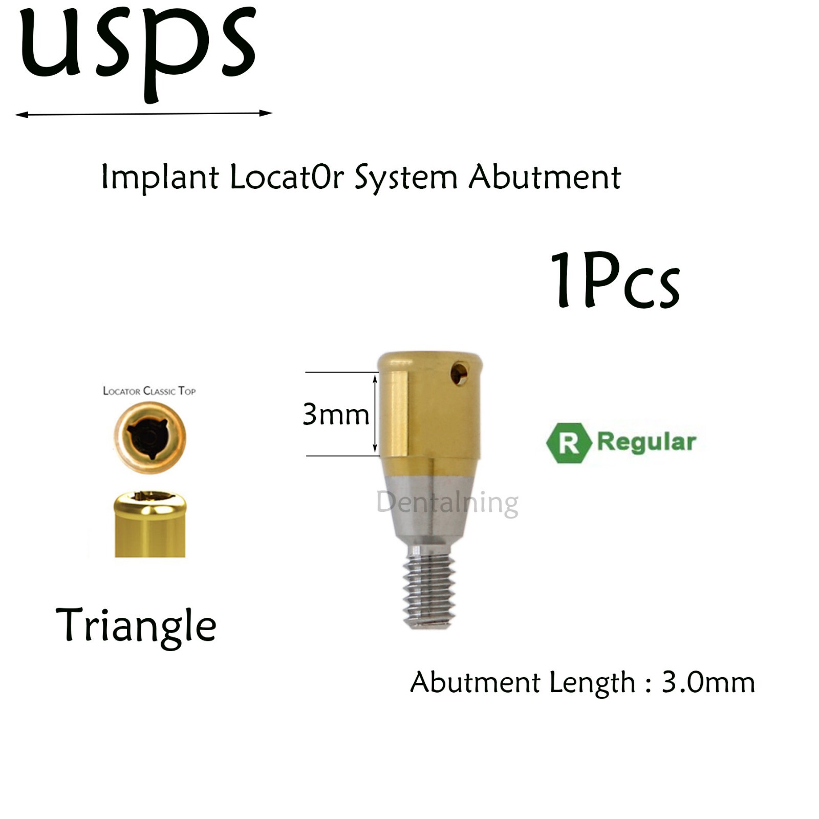 US Hiossen overdenture locator abutment Regular 3.7mm Fits 3/4/5.0mm