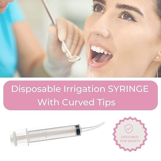 BRITEDENT Disposable Dental Irrigation Curved Syringe 12cc – Box of 50