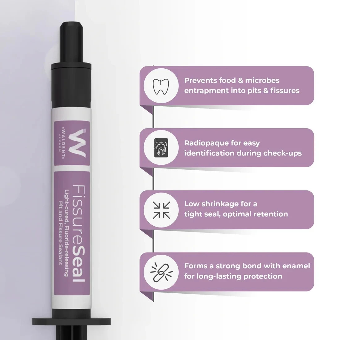 Waldent FissureSeal Pit & Fissure Sealant Light cure fluoride Release 2gm