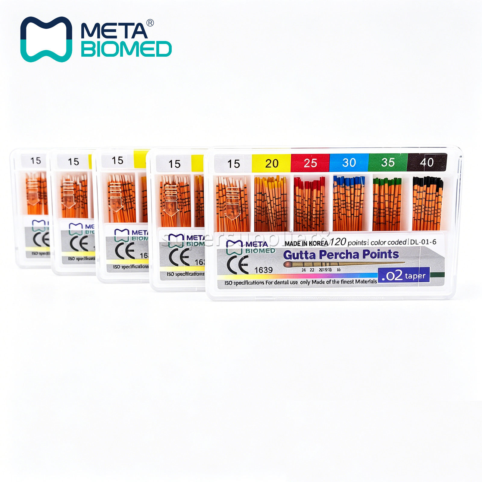 Dental Endodontic Gutta Percha Points Taper .02 .04 or .06, 120 or 60/pk,#15-40
