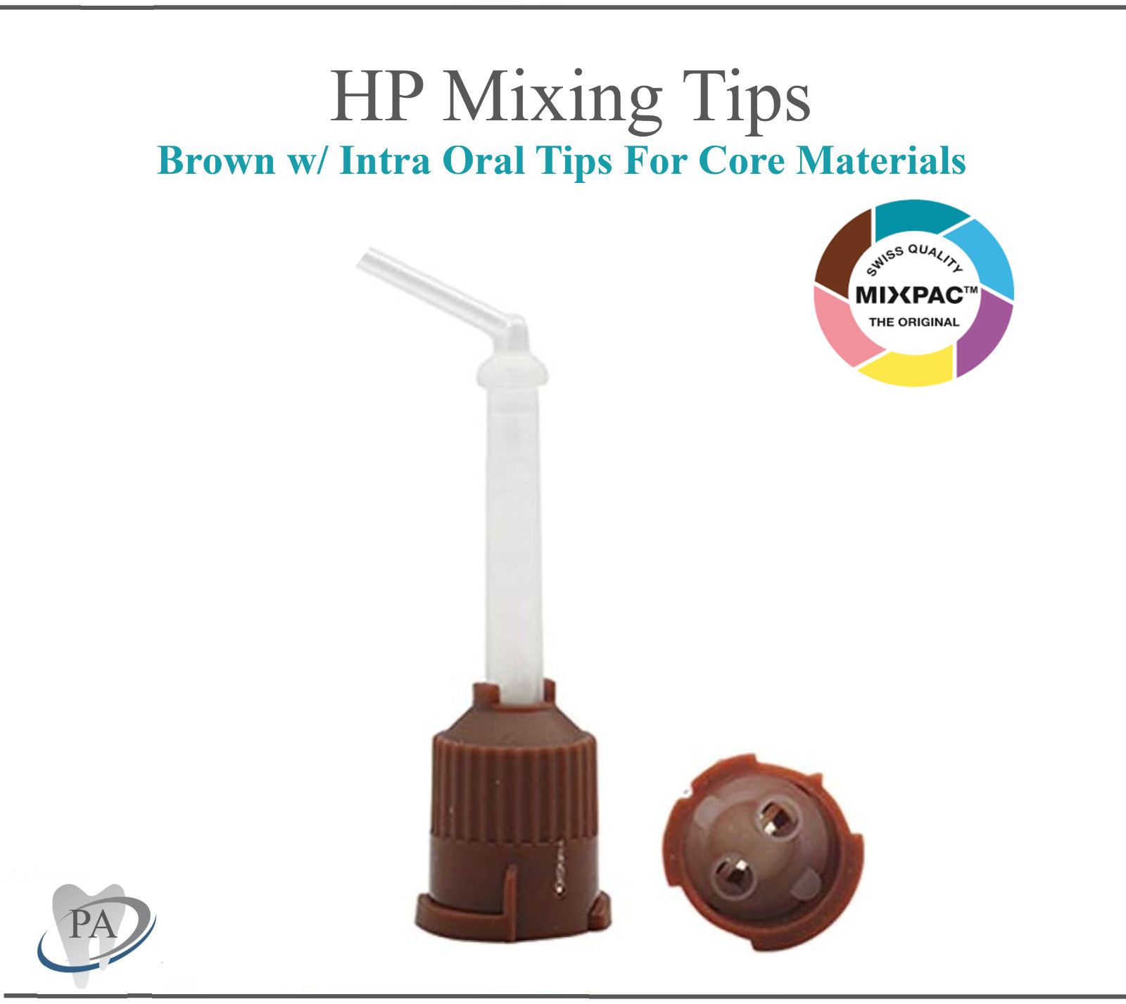Dental HP Brown Mixing Tips for Core Material with Fine Intra-Oral Tip, Original