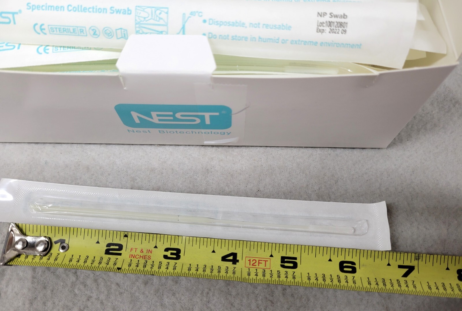 Nasopharyngeal Sterile Specimen Collection Swab – Nest Scientific – 100 per box