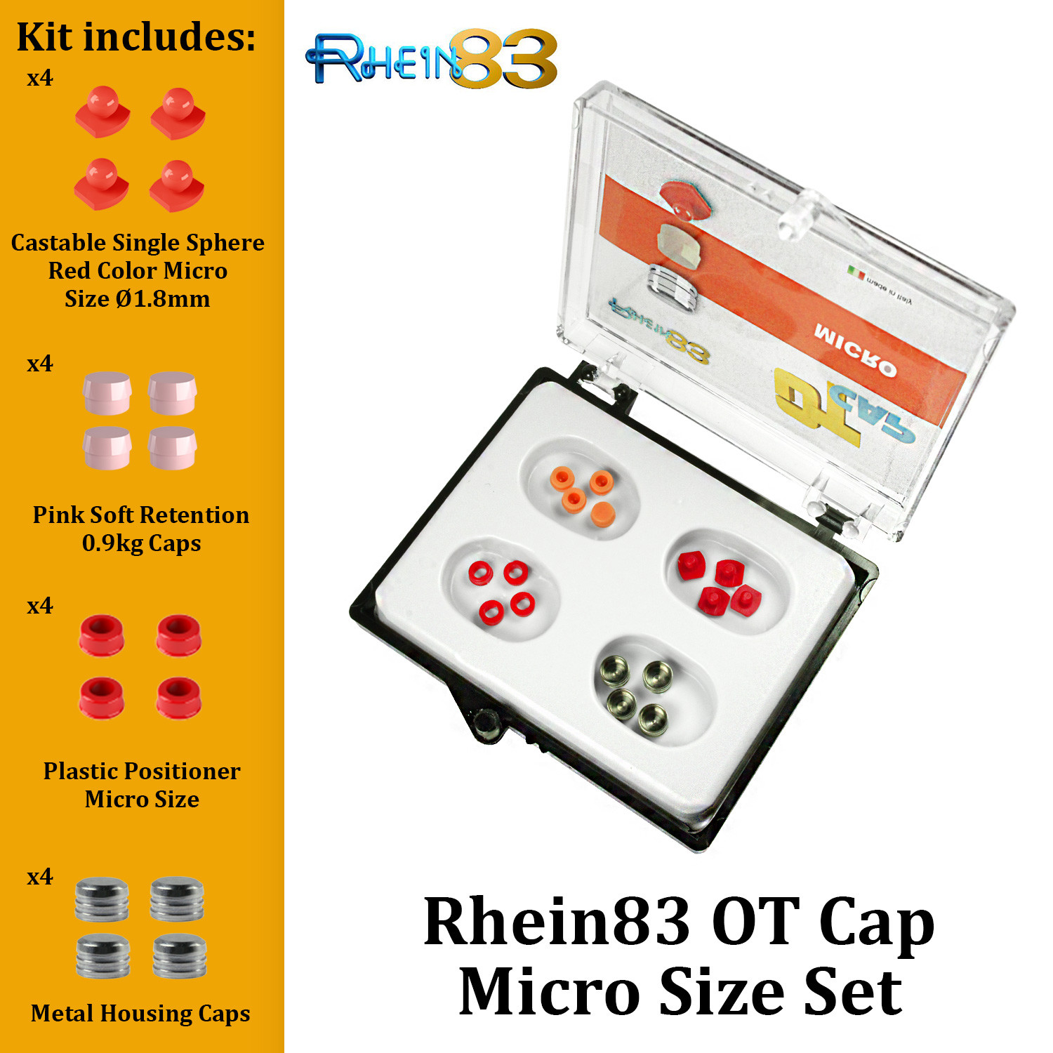 RS Dental Fixation OT Cap 1.8 Micro Castable Sphere Ball Attachment