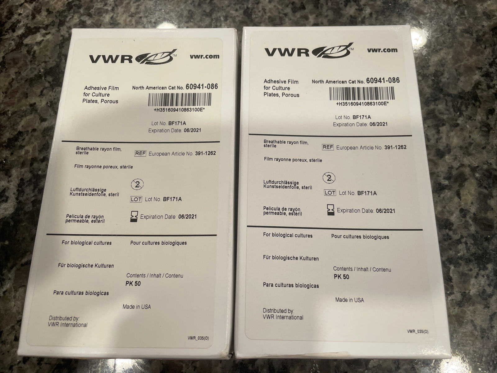 2 Boxes Brand New VWR Adhesive Film For Culture Plates Porous 60941-086