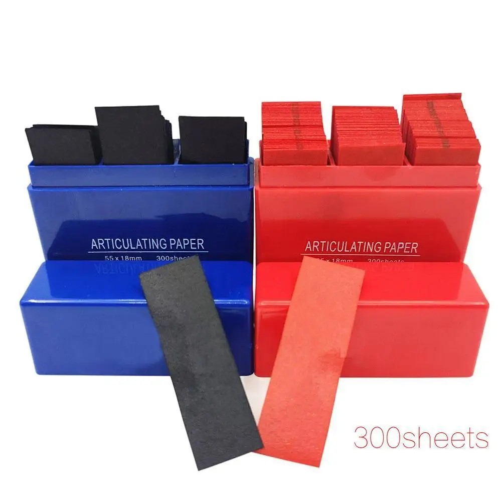 300 Hoja/ caja Dental Dentista Papel Articulado Tiras Azules Herramienta Dientes