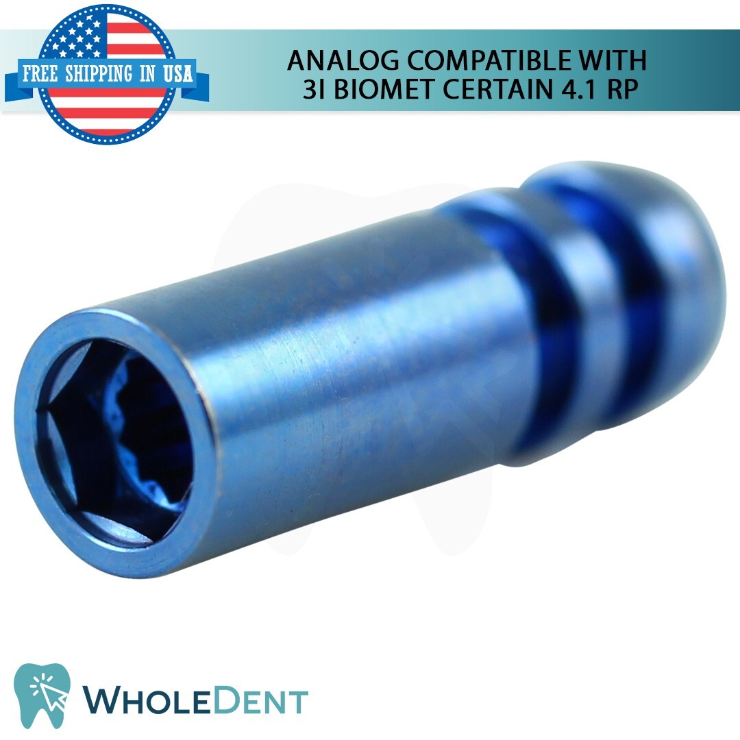 5X Fixture Analog Ø4.1mm Compatible With 3i Biomet Certain® Dental Replica Lab