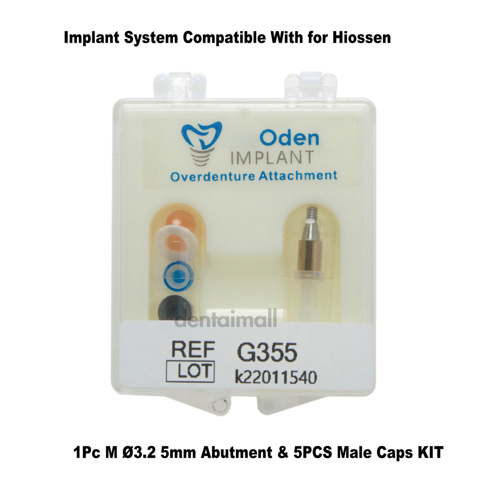 Dental 1Pc Mini Ø3.2 3/4/5mm Abutment & 5PCS Male Caps Kits for Hiossen Osstem