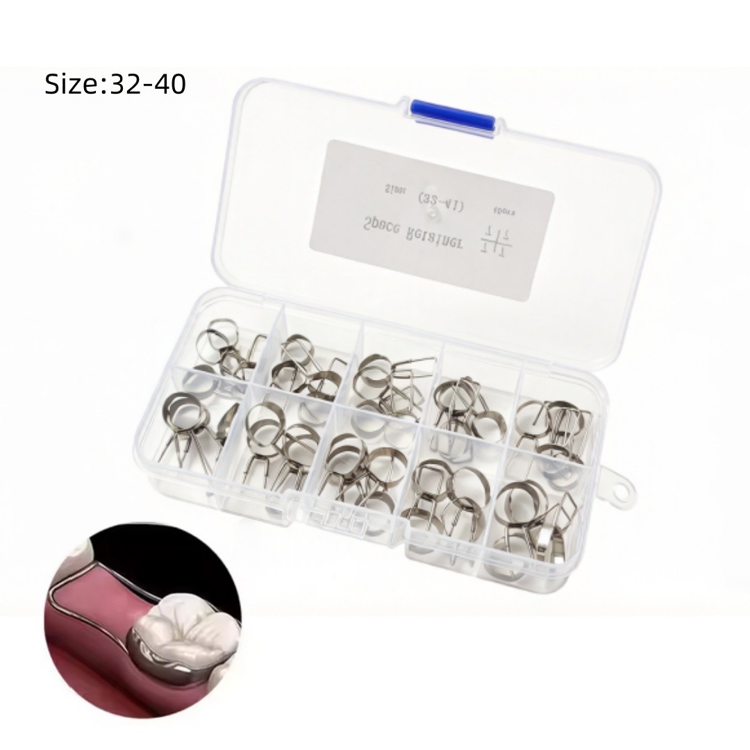 40Pcs Dental Space Maintainer Teeth Gap Retainer Molar Band Loop Kit 32#-41