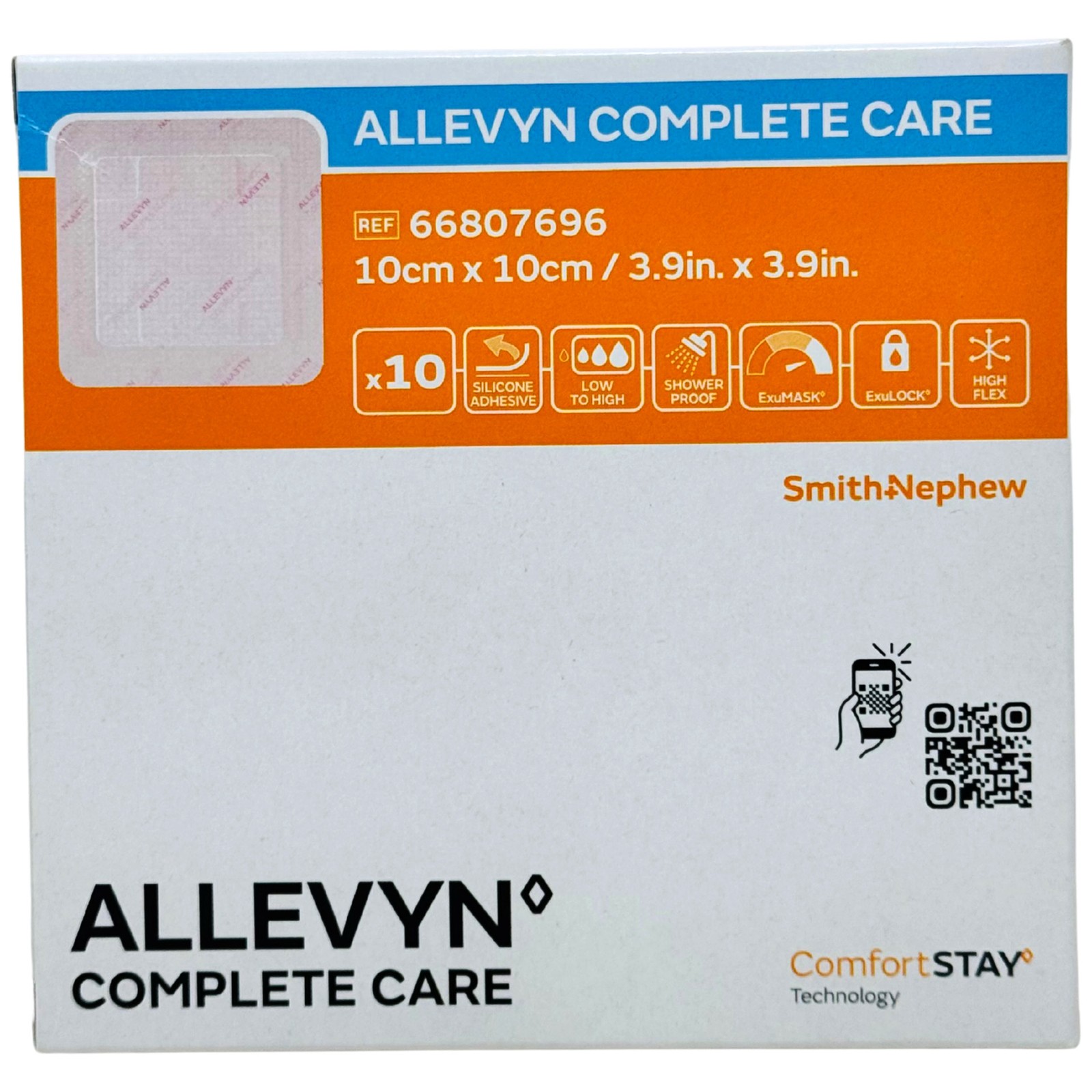 Allevyn Complete Care – Silicone Dressing 3.9″ x 3.9″ – Box of 10 Dressings