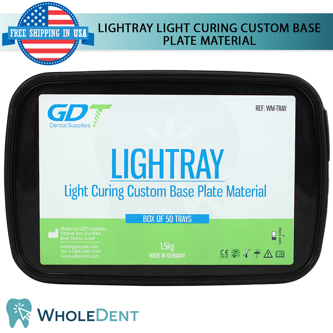 Light Curing Custom Base Plate Material Dental 50 Impression Tray Sheets, 1.5kg