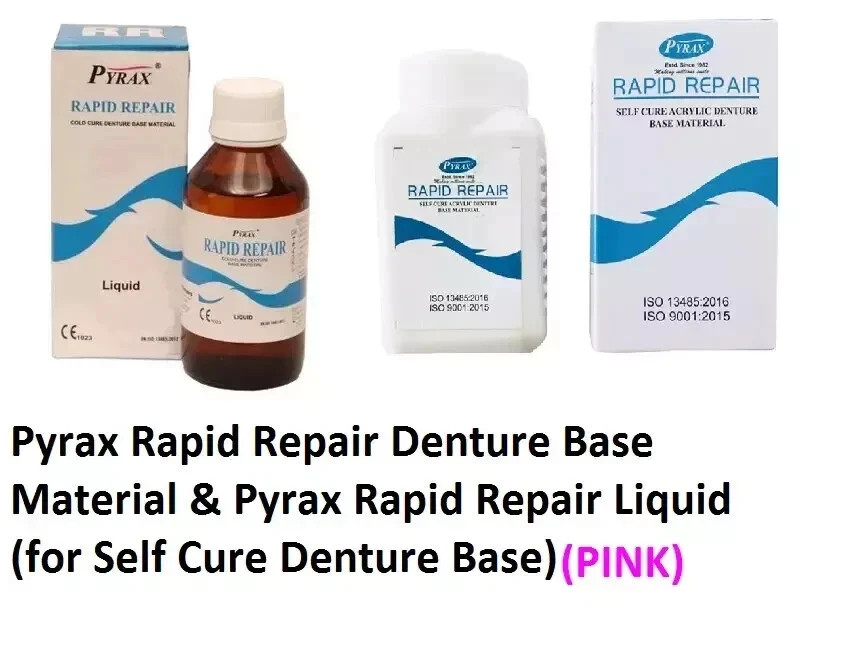 Dental Rapid Repair Self Cure Liquid 100ml & Powder 100gm (Pink) FREE SHIPPING
