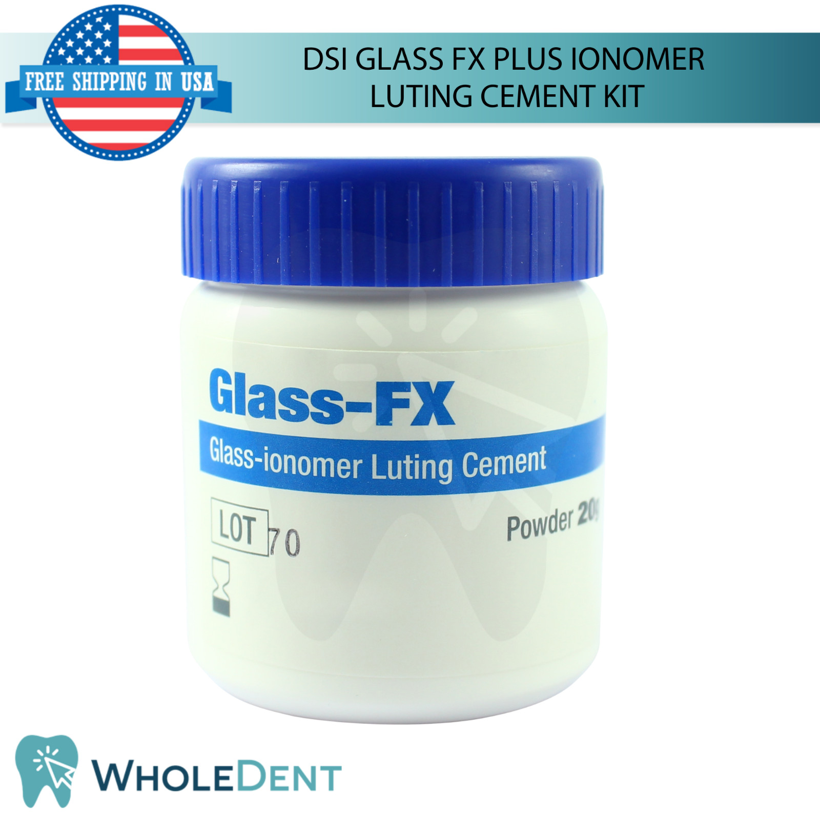 Glass FX Plus lon0mer Permanent Cement Dental Restoration Lu ting Adhesive