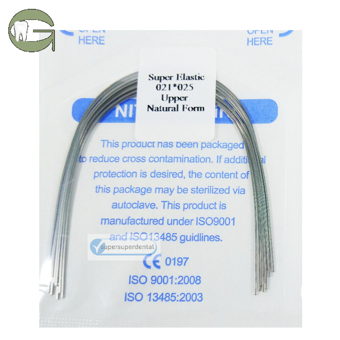 Dental Orthodontic Niti Arch Wire Rectangular Natural Form Super Elastic