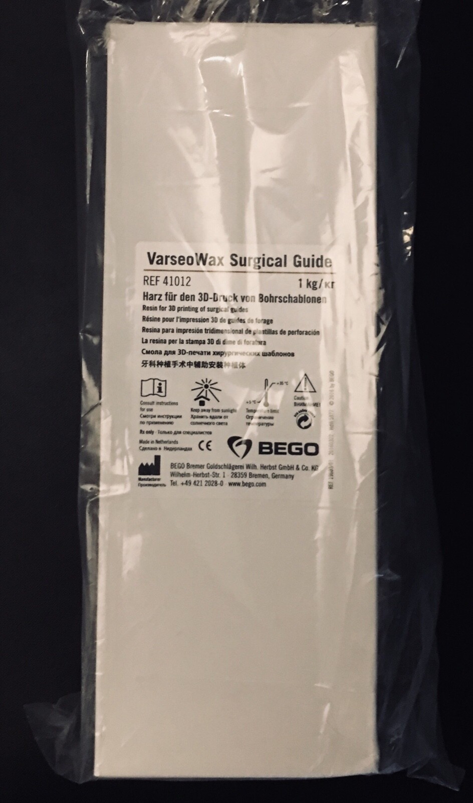 BEGO Varseo Wax Surgical Guide Resin for 3D Printing Surgical Guides 1kg #41012