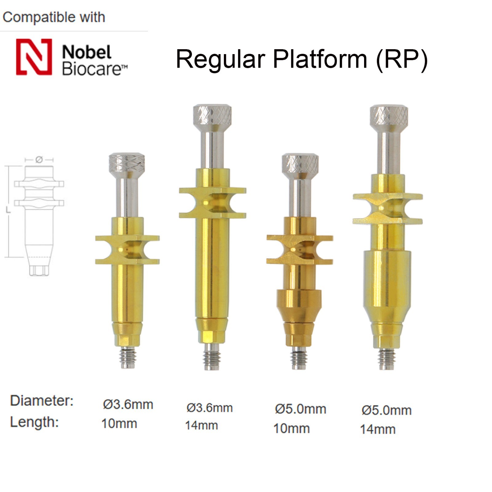 Nobel Biocare Dental impression coping Open Closed tray For NP/RP Conical Conn
