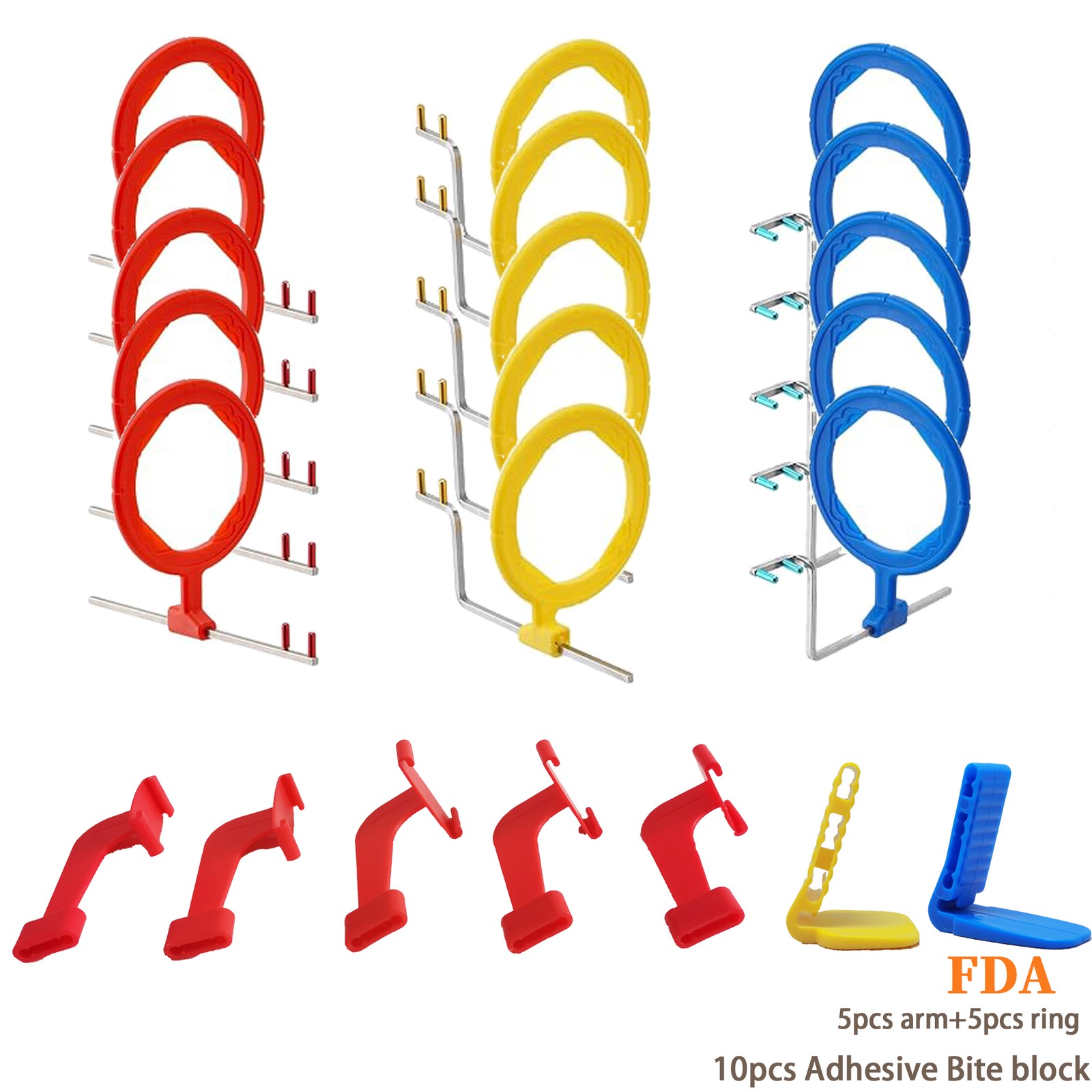 10pcs Dental X-Ray Film Holder Dental Sensor Holder+ 5 x Arms +5 x Rings Set
