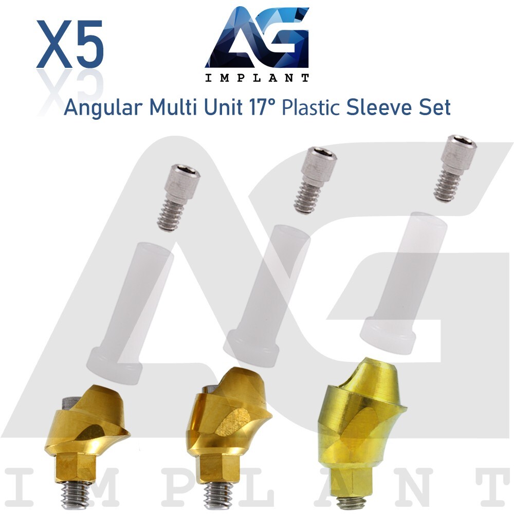 5 Angular Multi Unit 1.6 Prosthetic 17° and Plastic Sleeve With Screw