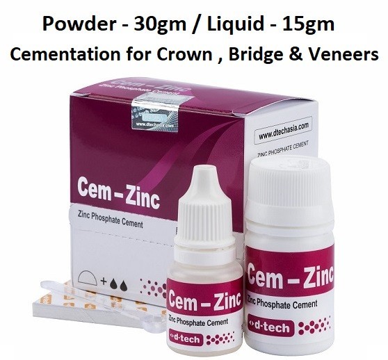 D TECH Zinc Phosphate Cement for Luting of Crowns , Bridges & Inlays Cem Zinc