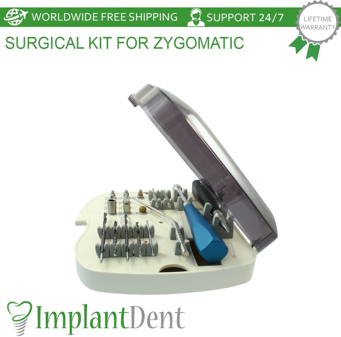 Premium Kit For Zygomatic, Carbon DLC Coating, High-Grade Plastic Material